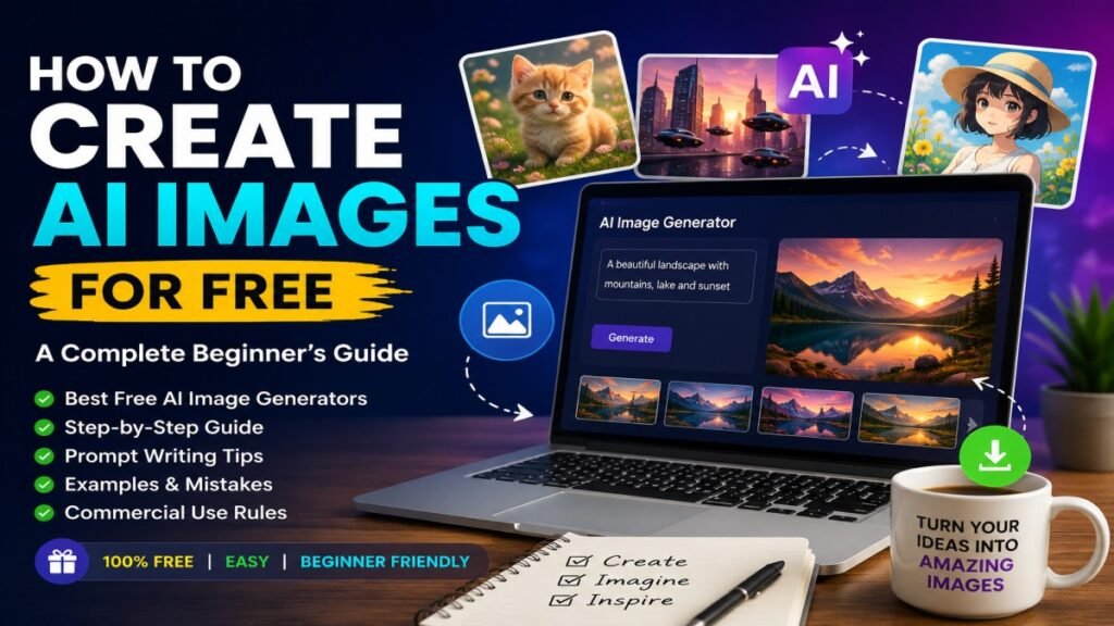 How to create AI images for free using AI image generators with prompt examples and beginner guide | UseAiLearn
