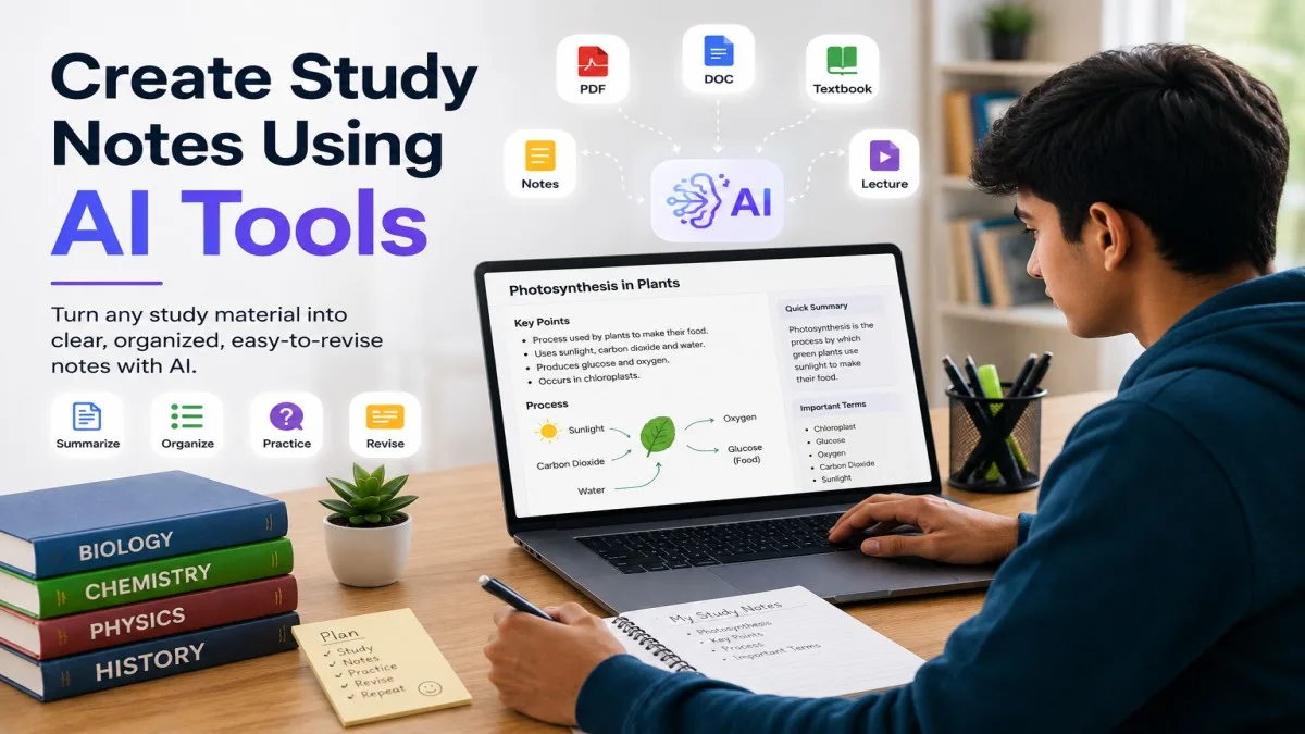 Create study notes using AI tools for easier learning and revision | UseAiLearn