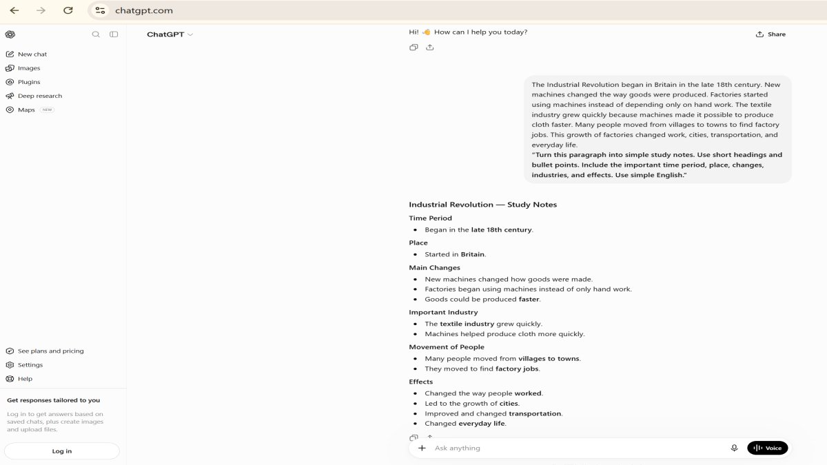 Example: Turn a Chapter into Study Notes Using AI | UseAiLearn