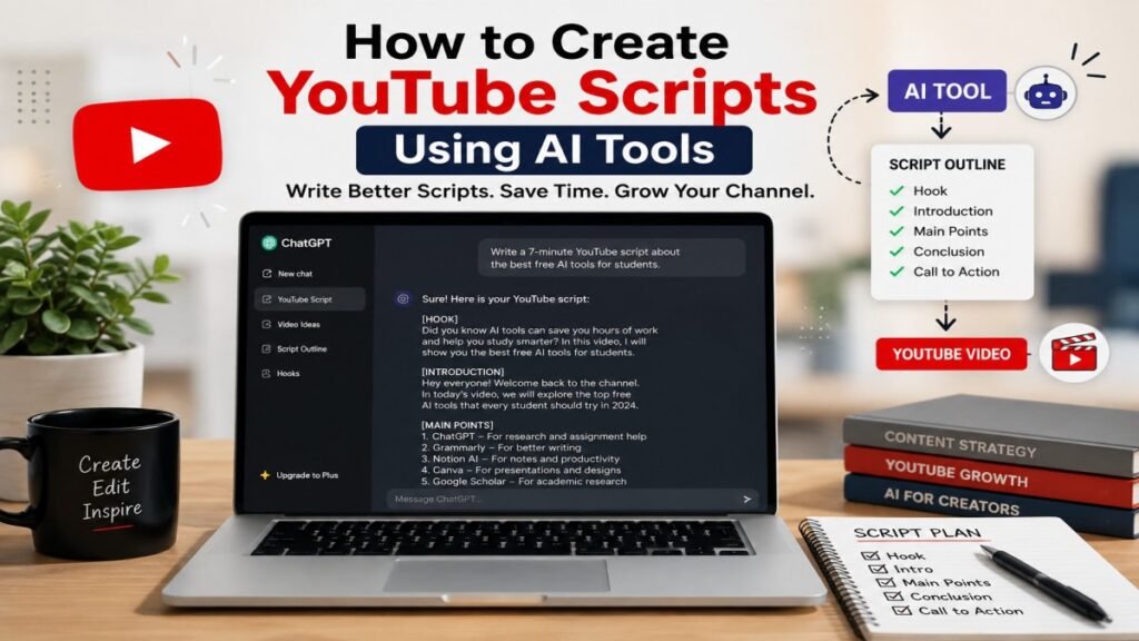 How to create YouTube scripts using AI tools with ChatGPT, AI workflow, and YouTube script writing process | UseAiLearn